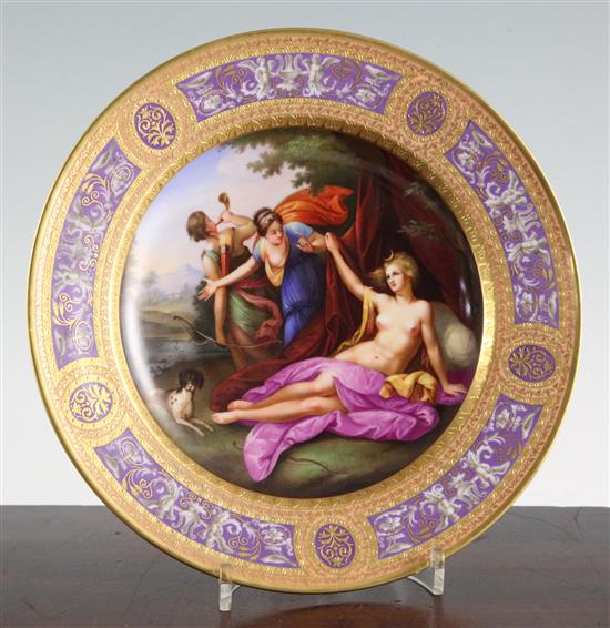 A Vienna porcelain mythological plate, c.1805, diameter 24.5cm